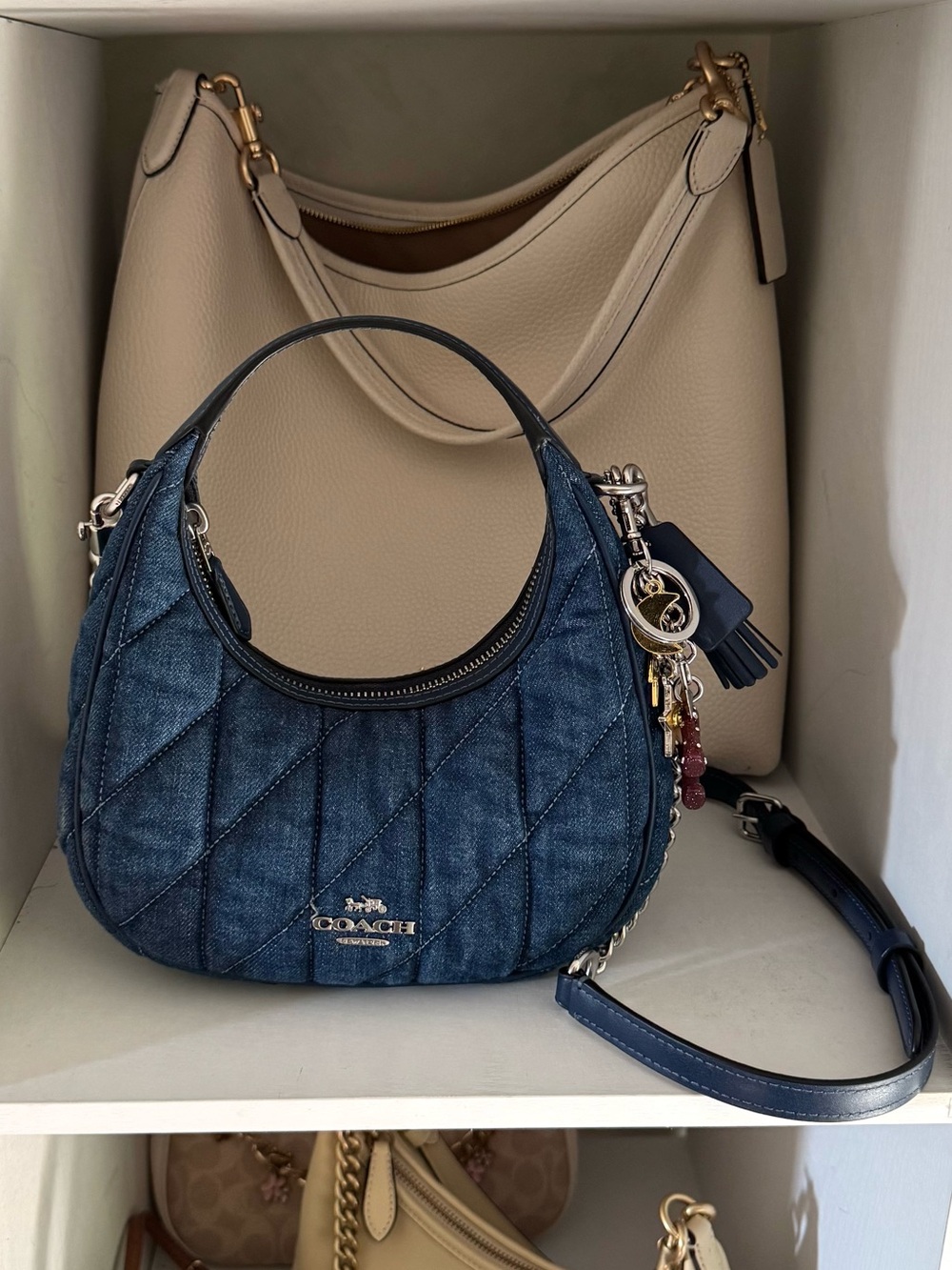 Coach Blue Denim Carmen Mini Crossbody Bag